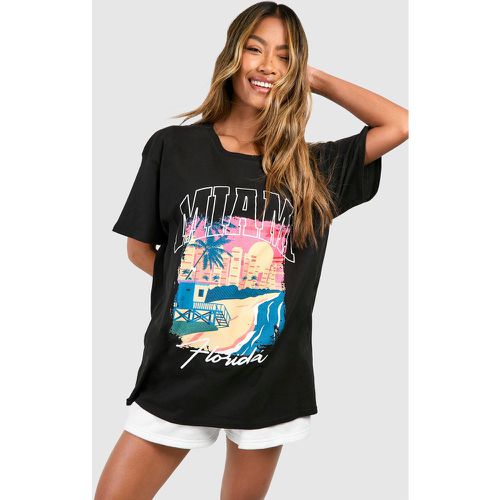 Miami Oversized T-Shirt, Negro - boohoo - Modalova