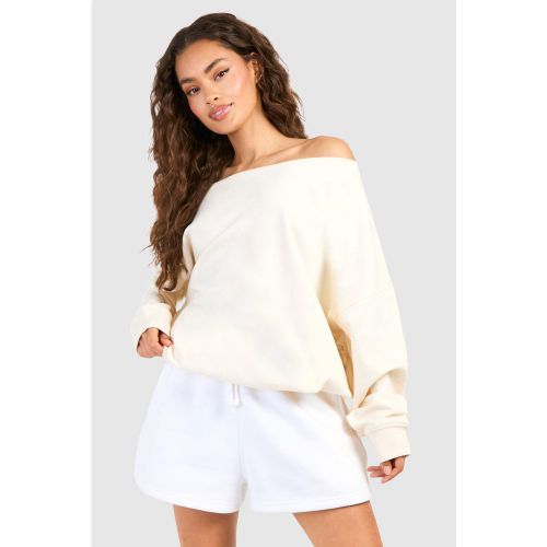 Felpa con spalle scoperte, Cream - boohoo - Modalova