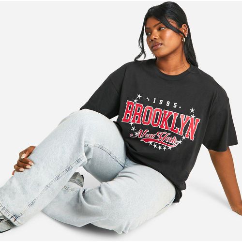 Plus Brooklyn Ny T Shirt, Negro - boohoo - Modalova