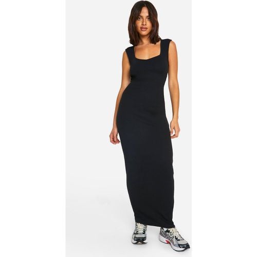 Vestido Maxi Básico De Canalé Con Escote De Corazón - boohoo - Modalova