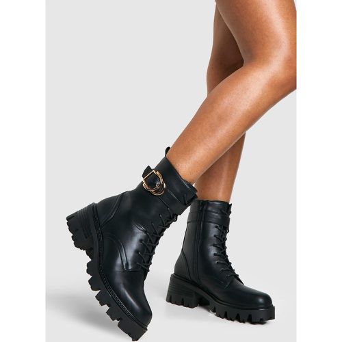 Botas Militares Gruesas Con Hebilla - boohoo - Modalova