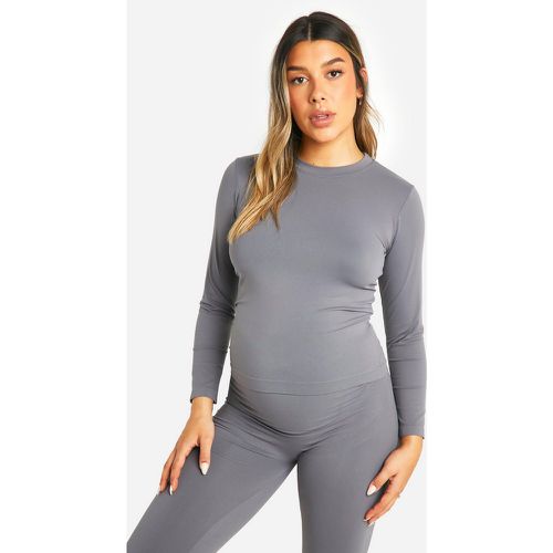 Top Premaman Basic Soft Touch a maniche lunghe - boohoo - Modalova