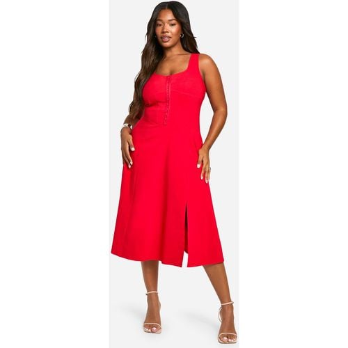 Vestido Plus Midi De Tela Elástica Estilo Corsé - boohoo - Modalova