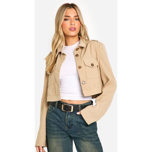 Americana Crop Utilitaria, Beige - boohoo - Modalova