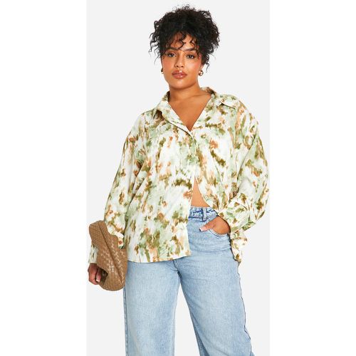 Camisa Plus Oversize Con Estampado Abstracto - boohoo - Modalova