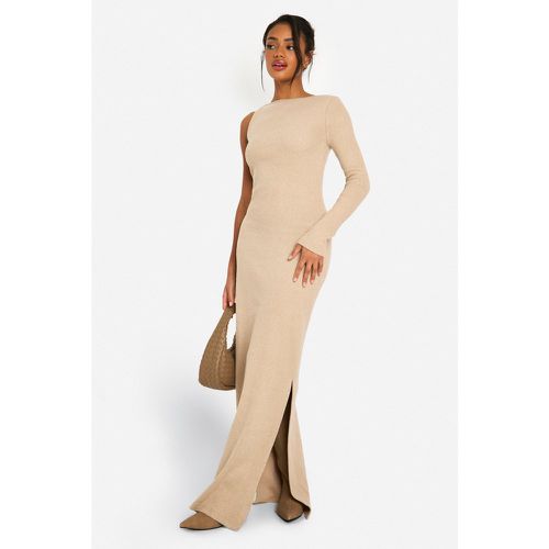 Vestito maxi spazzolato a coste con cut-out - boohoo - Modalova