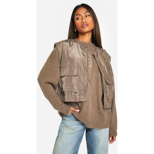 Chaleco Utilitario Recto, Beige - boohoo - Modalova