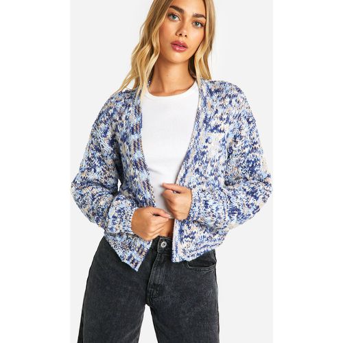 Cardigan corto in maglia in mélange - boohoo - Modalova