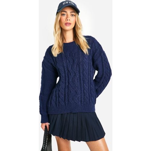 Maglione oversize in maglia intrecciata - boohoo - Modalova