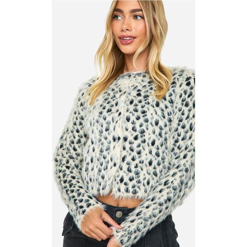 Cardigan in maglia morbida con stampa leopardata - boohoo - Modalova