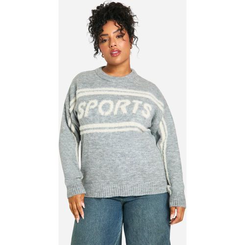 Jersey Plus Deportivo De Punto Con Cuello De Caja - boohoo - Modalova