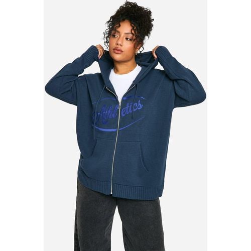 Sudadera Plus Oversize De Punto Con Capucha Y Cremallera - boohoo - Modalova