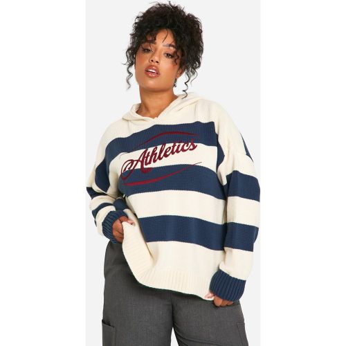 Sudadera Plus Oversize De Punto Con Bordado Athletic Y Capucha - boohoo - Modalova