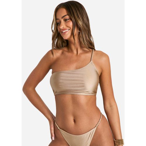 Top bikini monospalla intrecciato - boohoo - Modalova