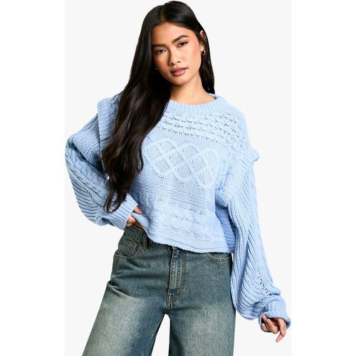 Premium Cable Knit Oversized Jumper - boohoo - Modalova