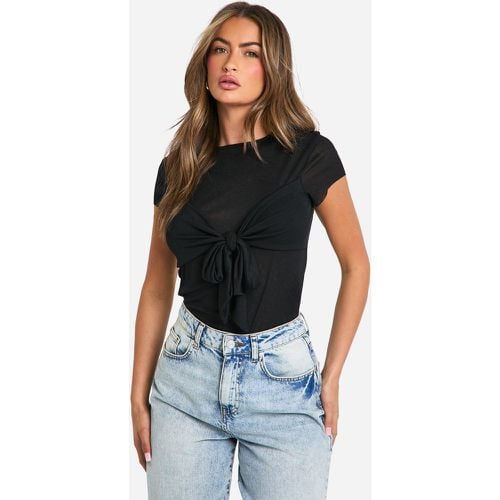 Camiseta Con Nudo Frontal Y Estampado De Piel De Cebolla - boohoo - Modalova