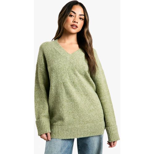 Maglione oversize extra comodo in maglia con scollo a V - boohoo - Modalova