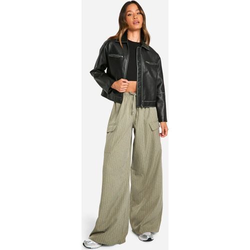 Pantalón Tall Utilitario De Pernera Ancha - boohoo - Modalova