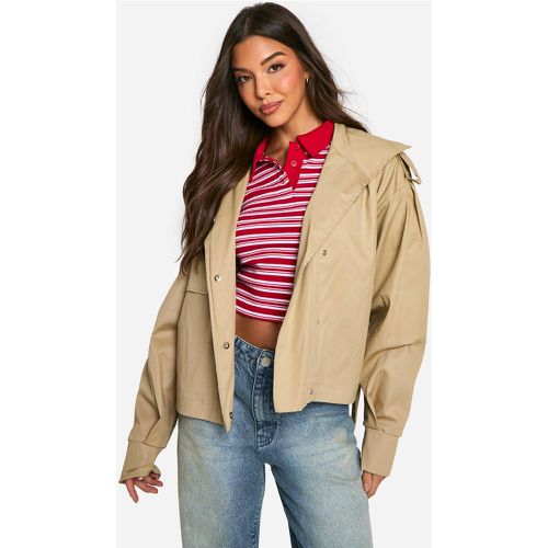 Cappotto Trench squadrato corto - boohoo - Modalova