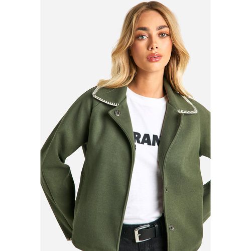 Giacca effetto lana con cuciture coperte - boohoo - Modalova