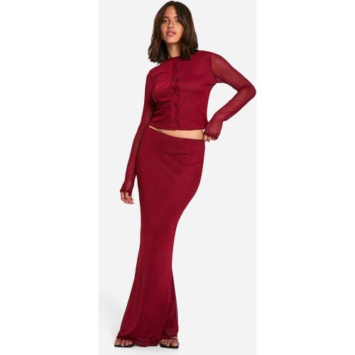 Falda Maxi De Malla, Rojo - boohoo - Modalova