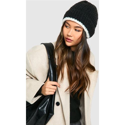 Gorro De Punto Suave En Contraste - boohoo - Modalova