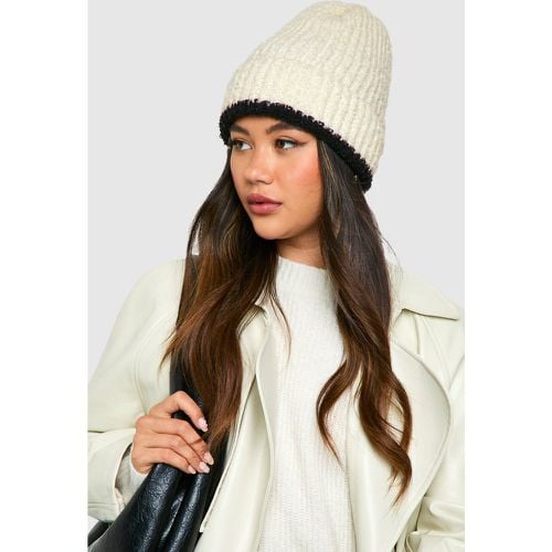 Gorro De Punto Suave En Contraste - boohoo - Modalova