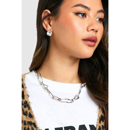 Chunky Chain Necklace, Grigio - boohoo - Modalova