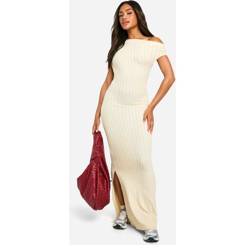 Vestido Maxi Asimétrico De Canalé Ancho - boohoo - Modalova