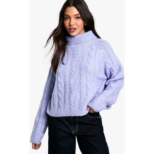 Maglione in maglia intrecciata con collo alto - boohoo - Modalova