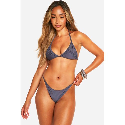 Set bikini a triangolo con ruches - boohoo - Modalova