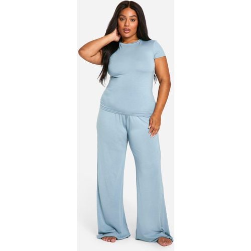 Pantaloni da casa Plus Size a gamba ampia in modal - boohoo - Modalova