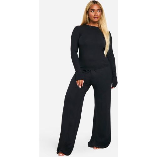 Pantaloni da casa Plus Size a gamba ampia in modal - boohoo - Modalova