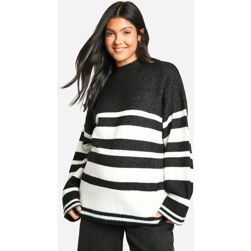 Maglione Premaman oversize a righe miste - boohoo - Modalova