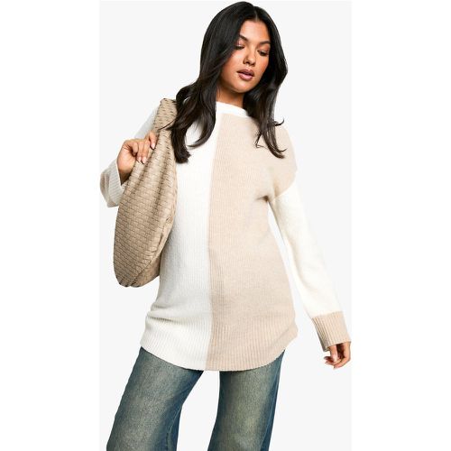 Maglione Premaman oversize in maglia morbida a blocchi di colore - boohoo - Modalova