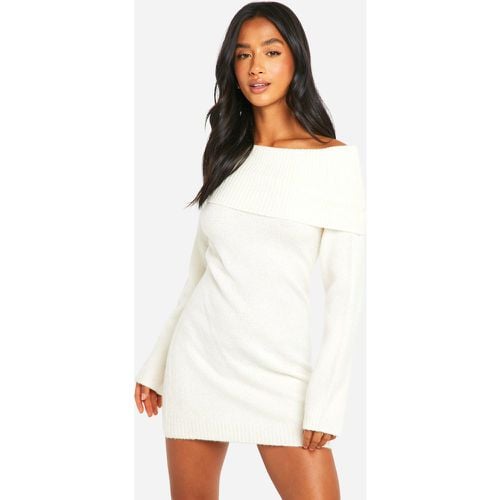 Vestido Jersey Petite Mini De Canalé Con Escote Bardot - boohoo - Modalova