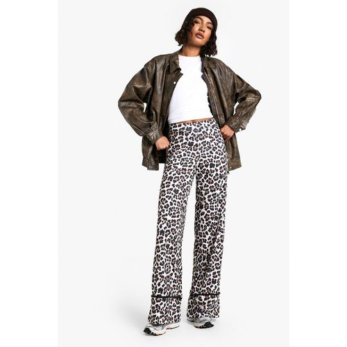 Pantalón Tall De Pernera Ancha Sin Cierre Con Estampado De Leopardo - boohoo - Modalova