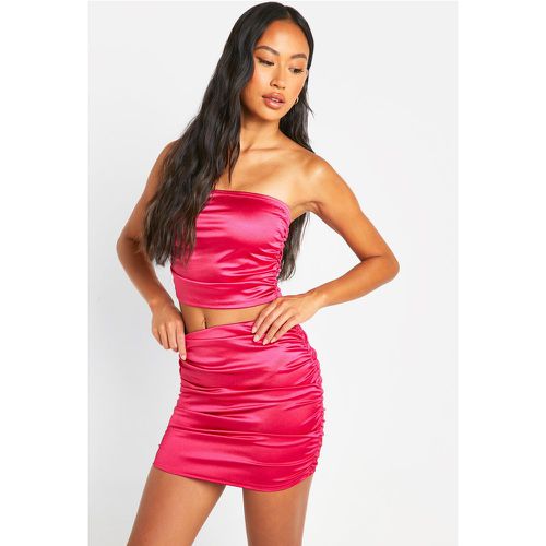 Disco Runched Mini Skirt- Set, Pink - boohoo - Modalova