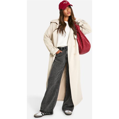 Gabardina Oversize Con Botonadura Doble - boohoo - Modalova