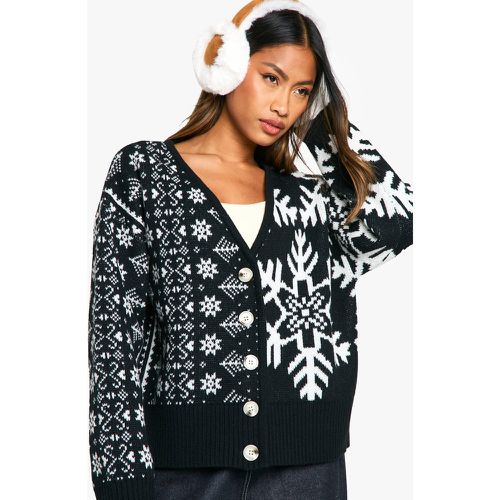 Cardigan Premium in maglia con motivi Fairisle a contrasto - boohoo - Modalova