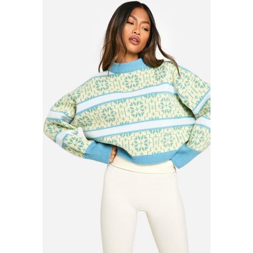 Maglione Premium in maglia a righe con motivi Fairisle - boohoo - Modalova