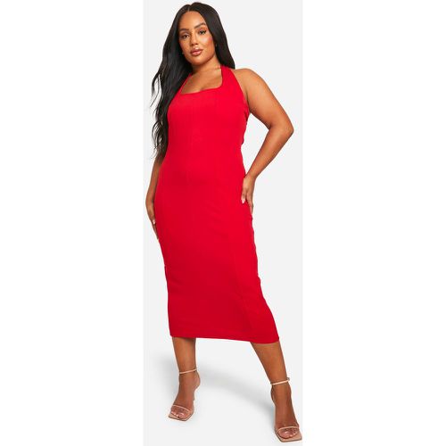 Vestito midi Plus Size allacciato al collo - boohoo - Modalova