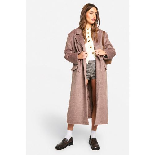 Cappotto a doppiopetto oversize effetto lana - boohoo - Modalova