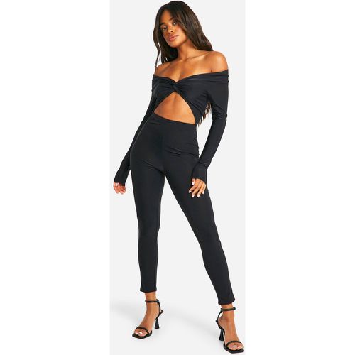Cut Out Long Sleeve Disco Fitted Jumpsuit - boohoo - Modalova