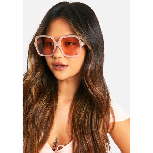 Gafas De Sol Cuadradas Con Montura Color Carne - boohoo - Modalova