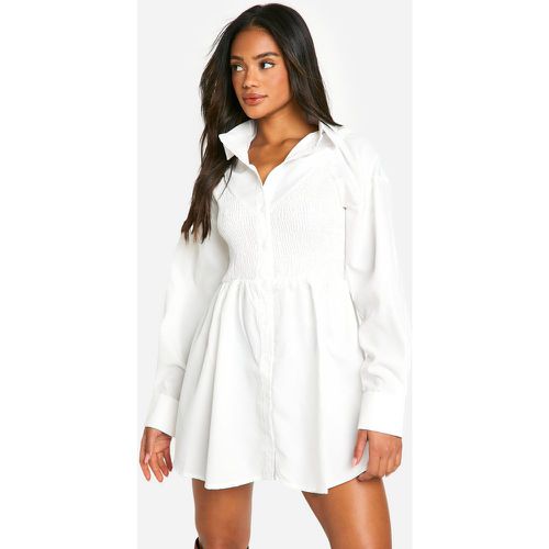 Vestito camicia in cotone increspato - boohoo - Modalova