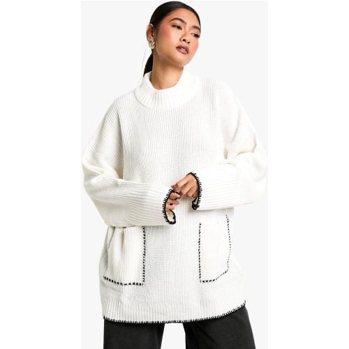 Maglione oversize con finiture a contrasto - boohoo - Modalova