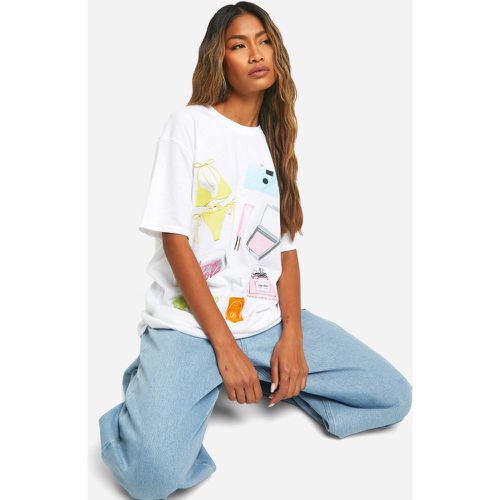 T-shirt oversize con grafica Summer Essentials - boohoo - Modalova