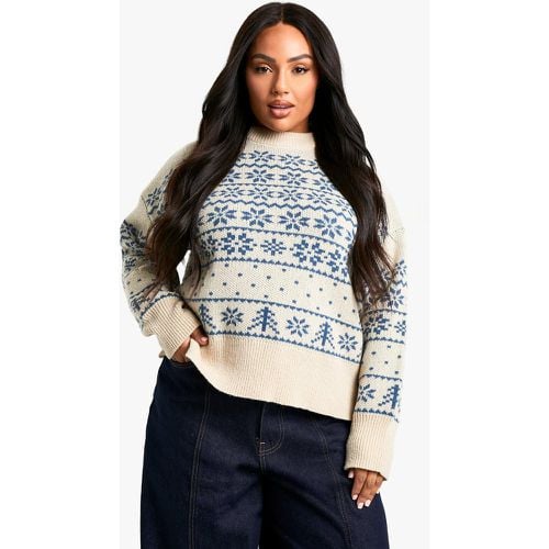 Jersey Plus Premium Navideño De Punto Con Grecas - boohoo - Modalova