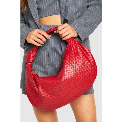 Borsa a spalla oversize con tracolla in tessuto annodato - boohoo - Modalova